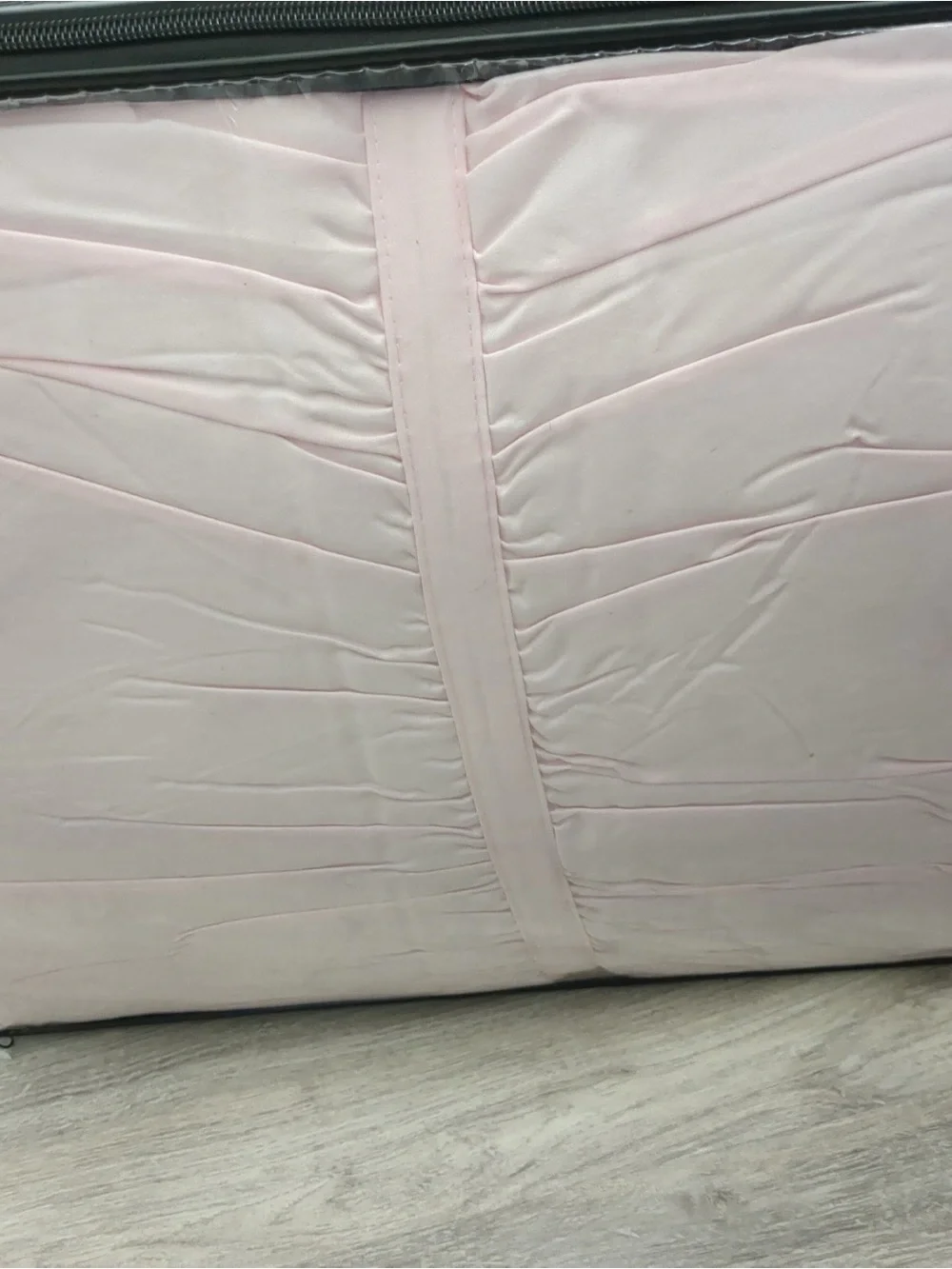 Juicy Couture Ribbon Ruched 3 Piece Full/ Queen Comforter Set, Pink Marshmellow